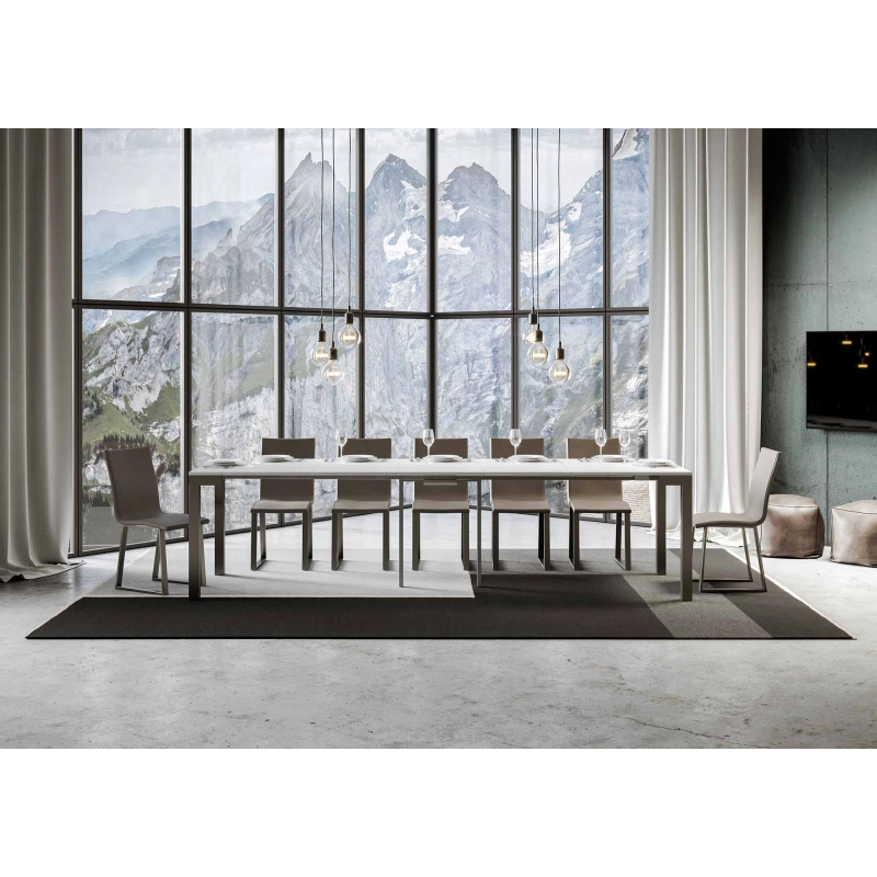 Consolle allungabile 90x40/300 cm Everyday Evolution telaio Antracite - Bianco Frassino