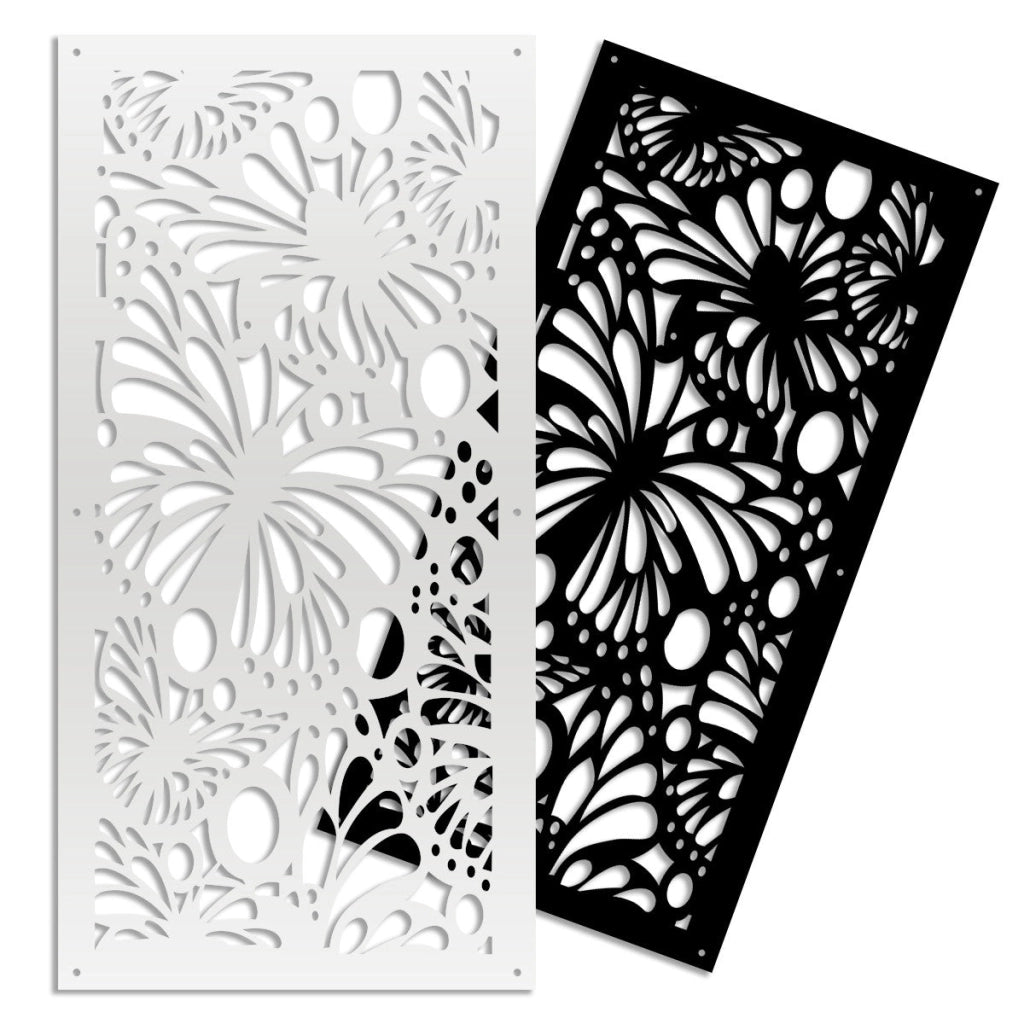 BUTTERFLY - Pannello in PVC traforato - Parasole Colore: bianco, Misura: 47x94 cm