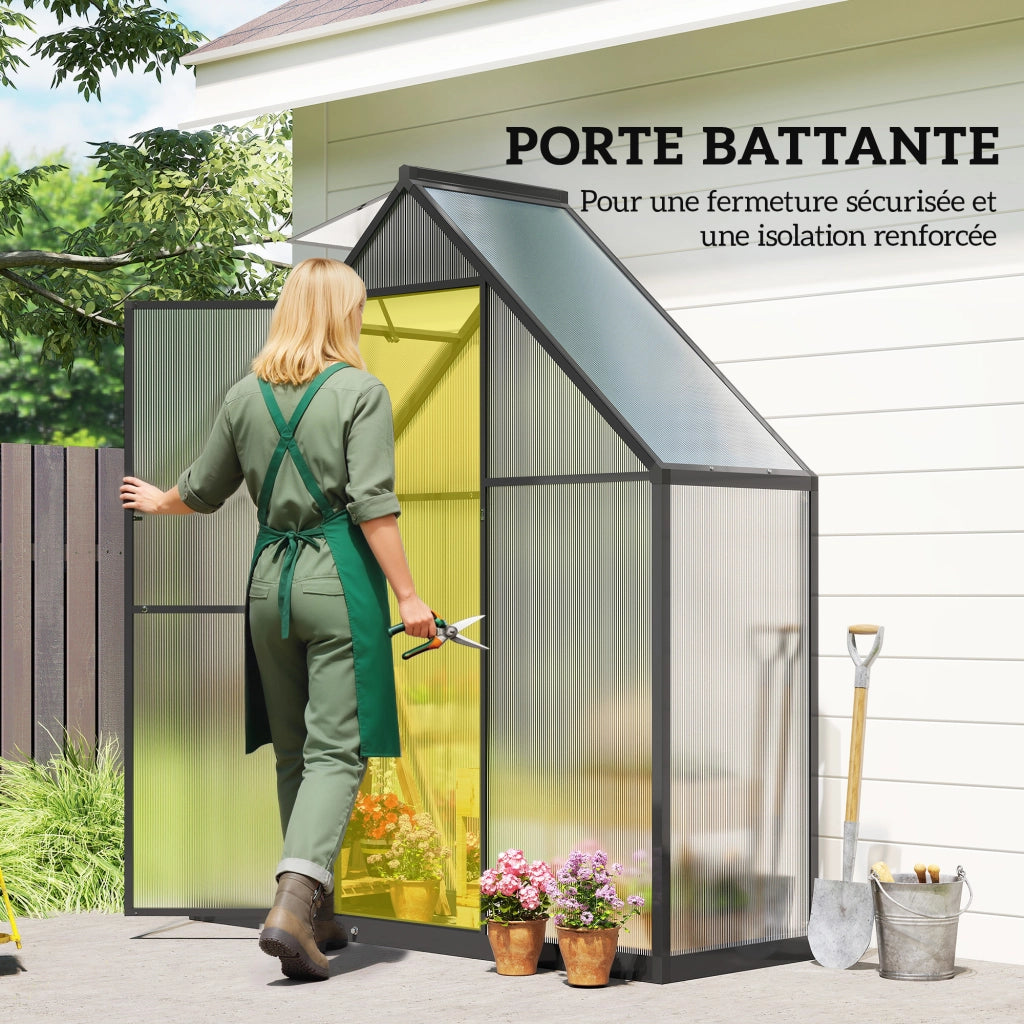 Serra da Giardino in Alluminio Policarbonato ¨C Xylo ¨C Finestra Regolabile Porta Battente Trasparente