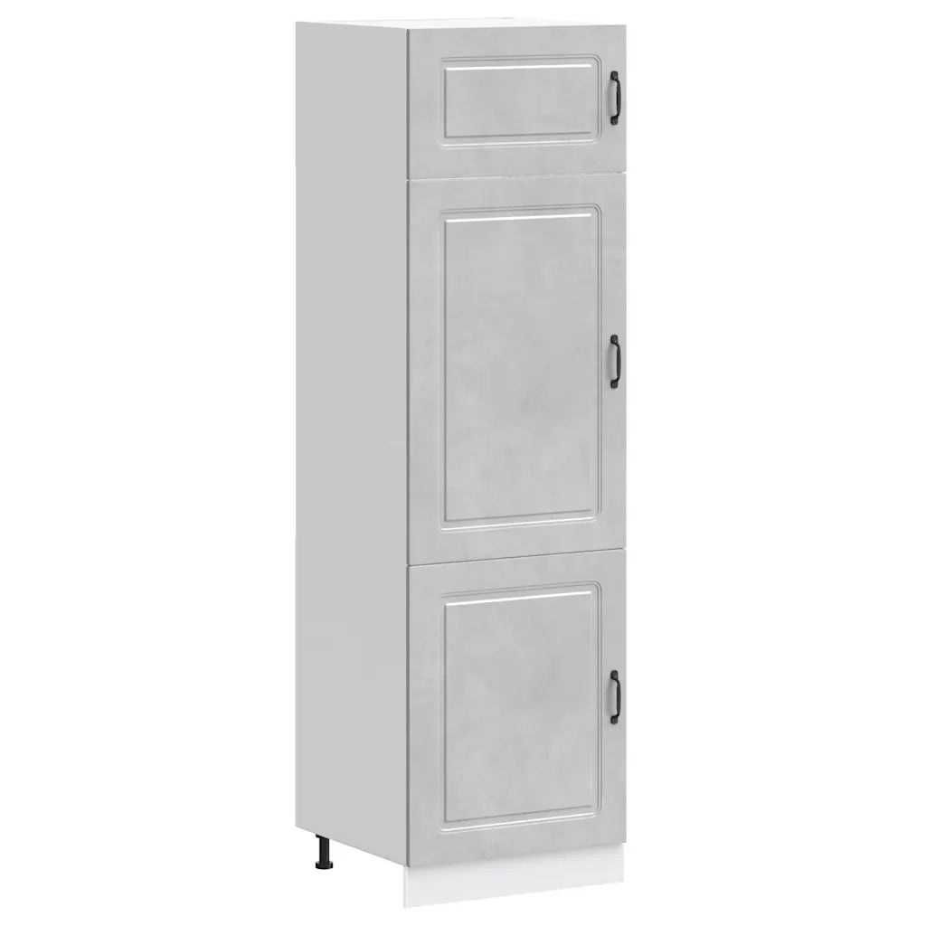 Armadio da Cucina Kalmar Grigio Cemento in Legno Multistrato