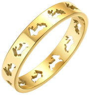Anelli a forma di coniglio in acciaio inossidabile per donne e ragazze, con design geometrico e disegno a filettatura, per anelli da donna, accessori per la moda, regali per amici e familiari.