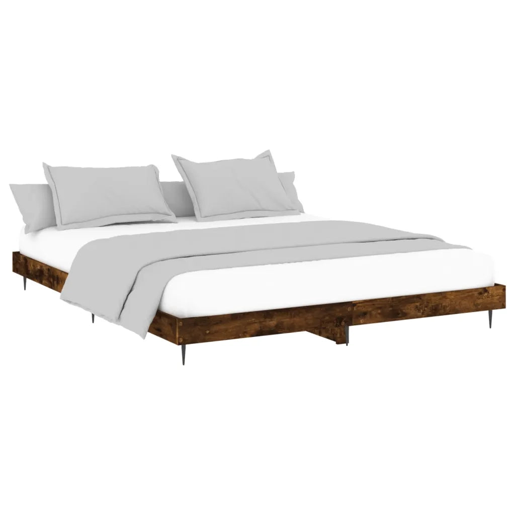Giroletto senza Materasso Rovere Fumo 200x200 cm in Truciolato