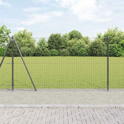 Recinzione con Posto Grigio 1,2 x 25 m Acciaio e PVC