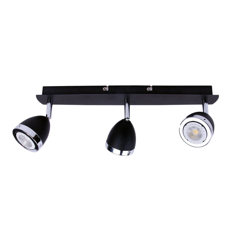 Plafoniera Italux Calasa 3 luci GU10 nero opaco orientabile