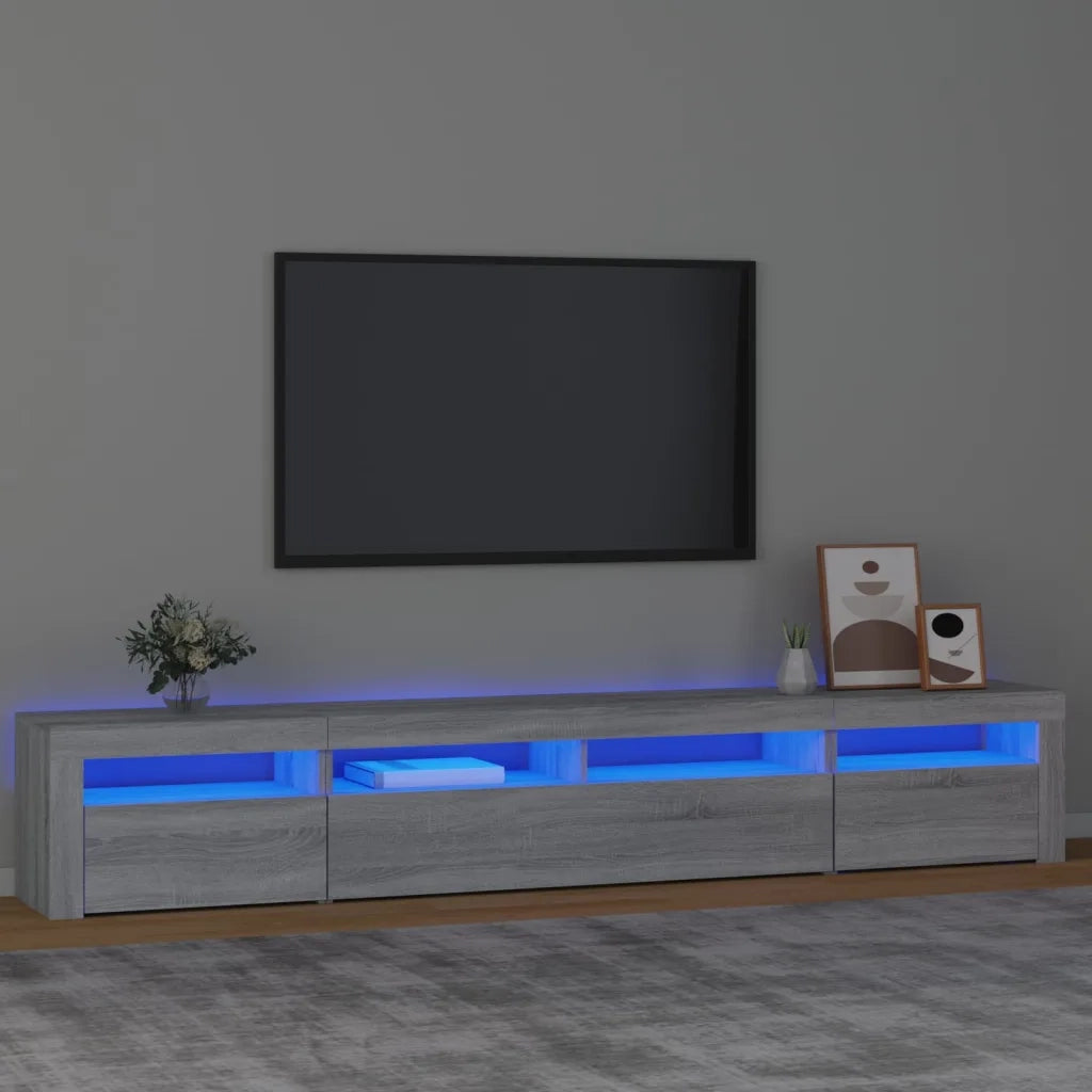 Mobile TV | Armadietto TV | Mobile Porta TV con Luci LED Grigio Sonoma 240x35x40 cm