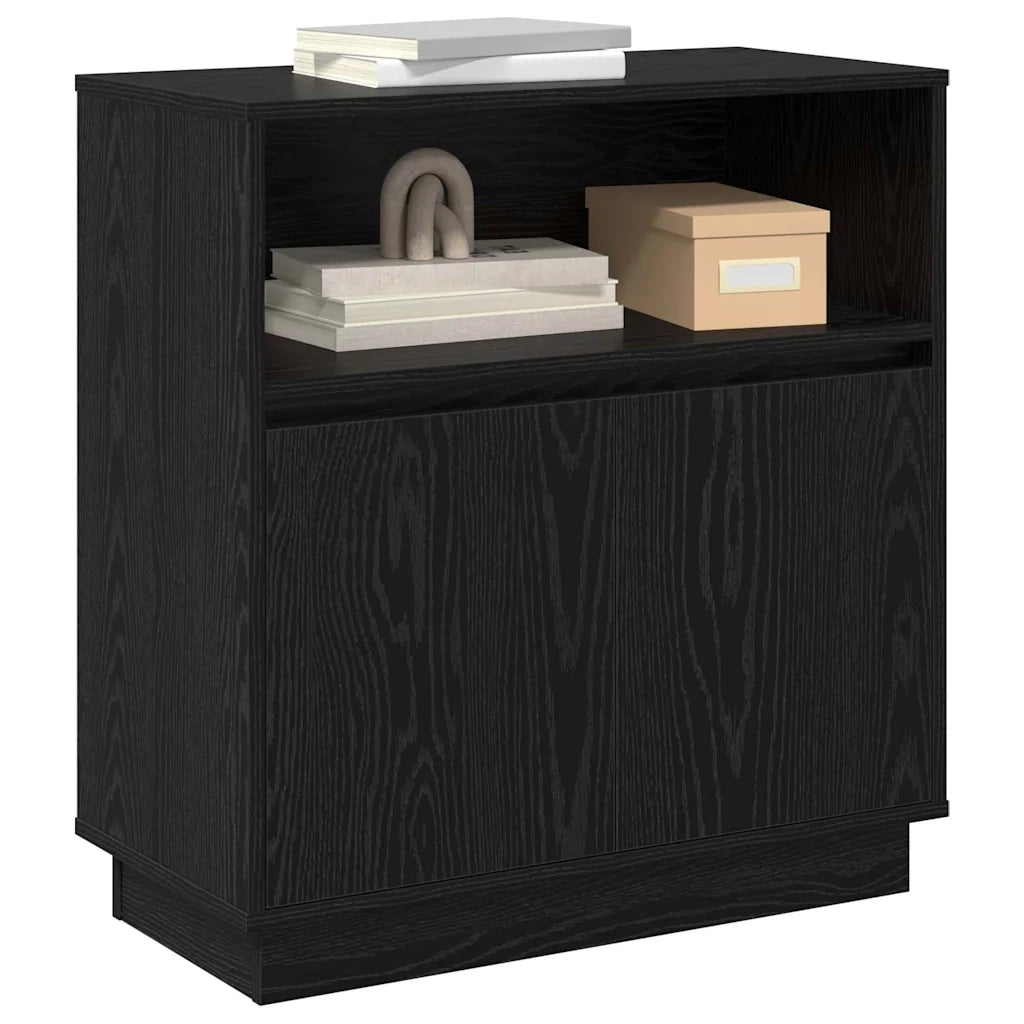 Credenza | Madia LED Rovere Nero 71 x 34,5 x 75 cm Legno multistrato