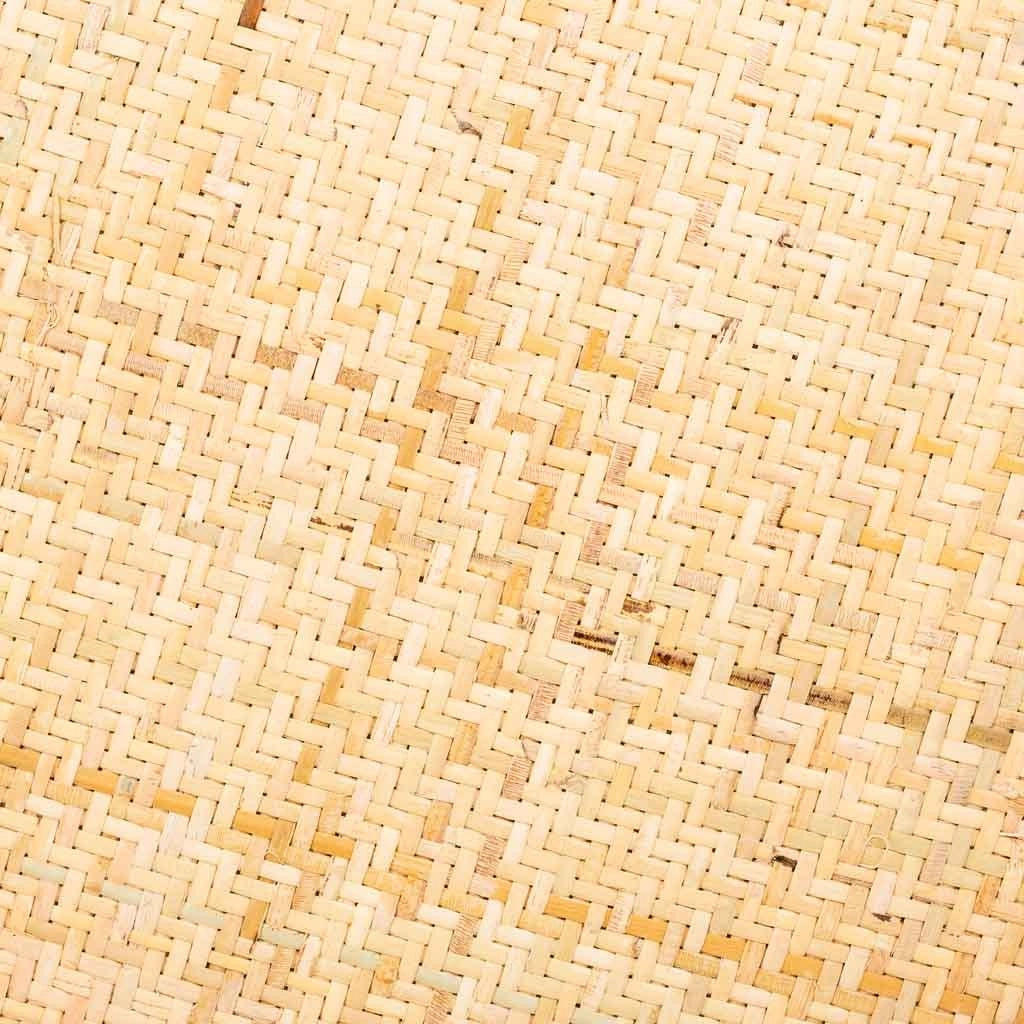 Sgabello in legno e seduta in rattan marrone d40x45h