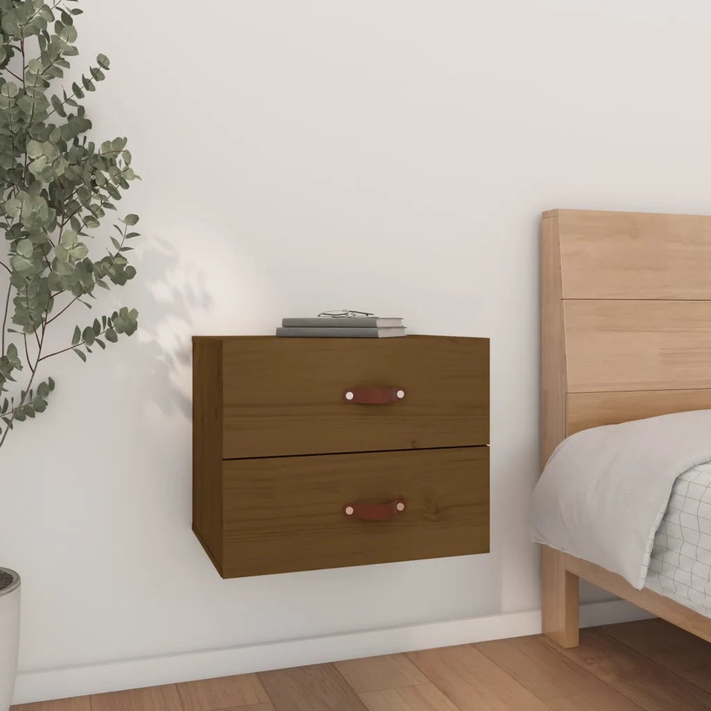 Comodino | Armadio da Notte | Mobiletto da notte a Muro Marrone ambra 50x36x40 cm