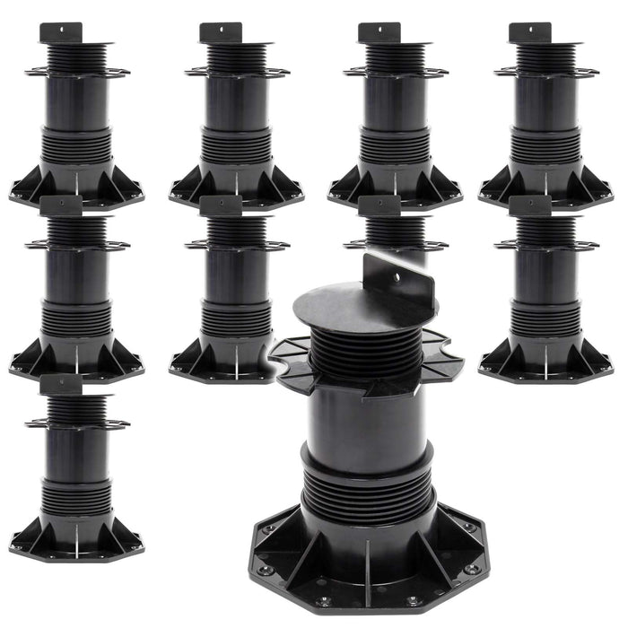 Set 10 supporti per pavimenti galleggianti Altezza regolabile 140-210mm Max 2700 kg Piedini per decking