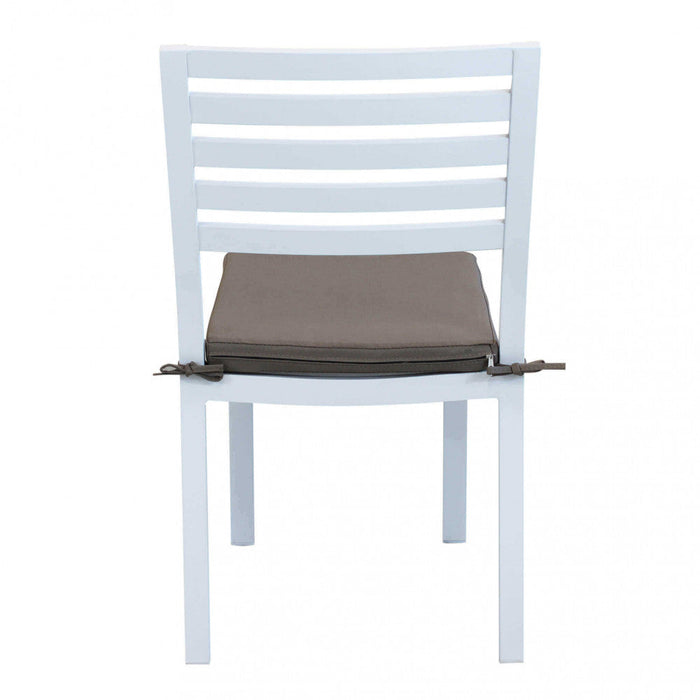 Sedia da Giardino Formentera con Cuscino 46x62x84 h cm in Alluminio Bianco