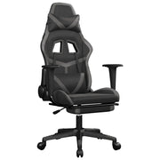 Sedia da Gaming | Sedia da e-sports Massaggio Poggiapiedi Nero e Grigio Similpelle