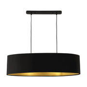 Lampada a sospensione decorativa applique da parete in metallo e tessuto con 2 prese 78 cm 03_0003944