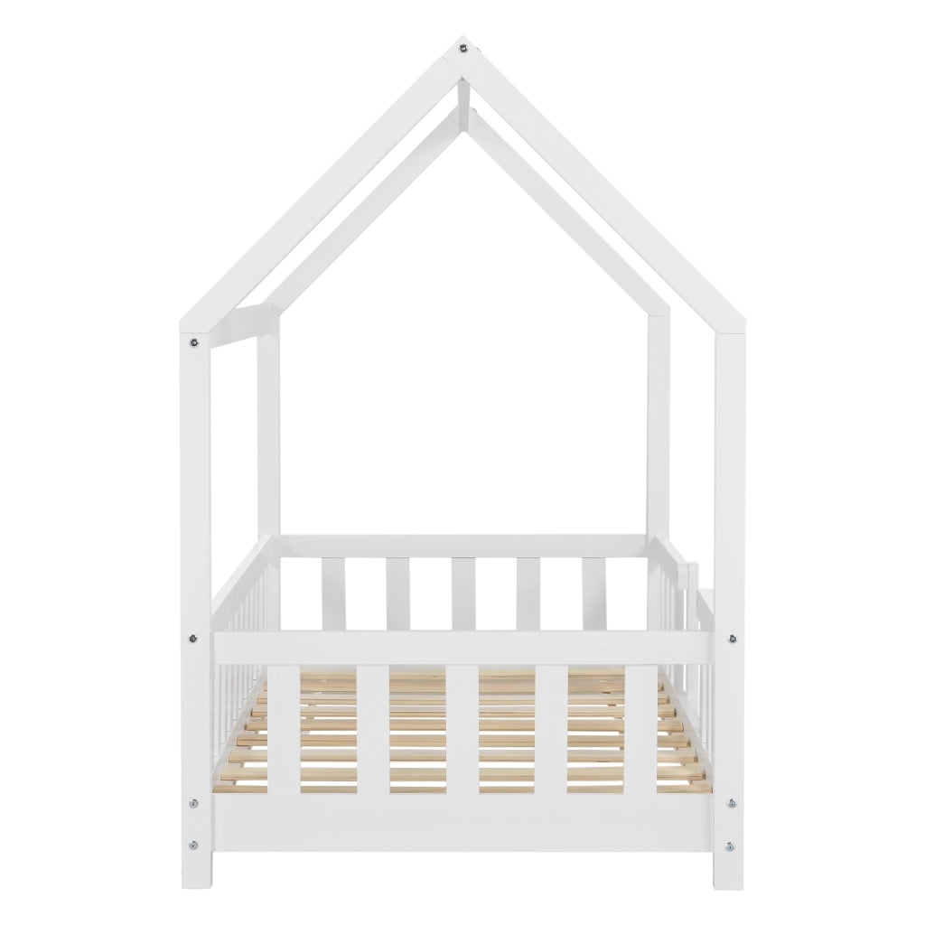 Letto per Cameretta Sisimiut a Forma di Casetta 80x160 cm Bianco [en.casa]