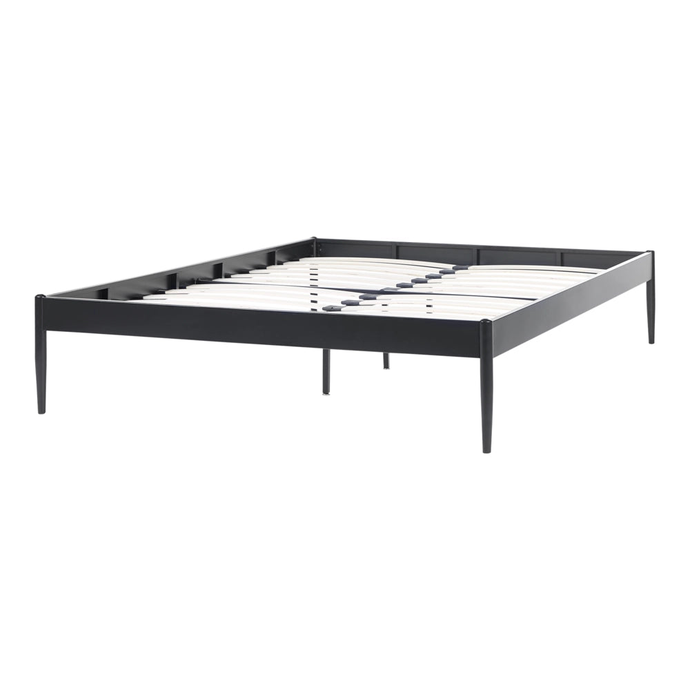 Letto matrimoniale con rete a doghe compensato e metallo 160 x 200 cm nero stile moderno minimalista