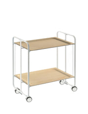 Carrello da cucina pieghevole bianco con ruote BAUHAUS 2 ripiani