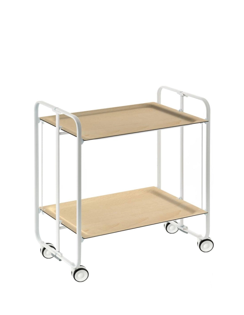 Carrello da cucina pieghevole bianco con ruote BAUHAUS 2 ripiani