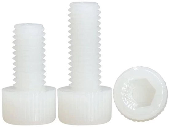 Viti nylon - Inbus viti - Resistenti e robusti - Materiale in plastica bianca - M10x30mm - 10 pezzi - Adatti a diverse applicazioni