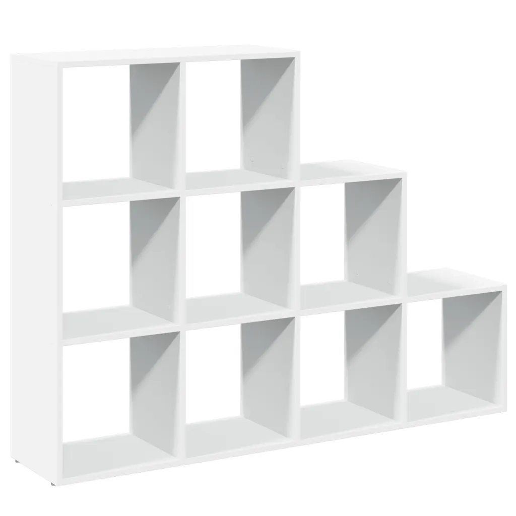 Libreria Divisorio 3 Ripiani-Scaffale per Libri-Mobile di Stoccaggio Bianca 137,5x29x103,5cm Truciolato