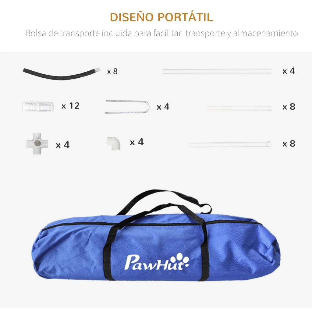 Set Agilit¨¤ per Cani 4 Pezzi con Borsa Trasporto ¨C zephmum ¨C Nero 89x69x99 cm