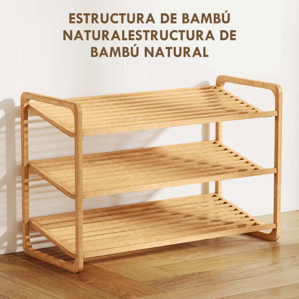 Scarpiera in Bamb¨´ per 12 Paire ¨C Zephmum ¨C 76x33x51 cm Naturale