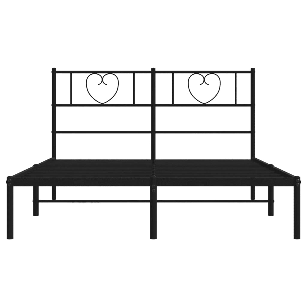 Giroletto con Testiera in Metallo Nero 140x200 cm 355464