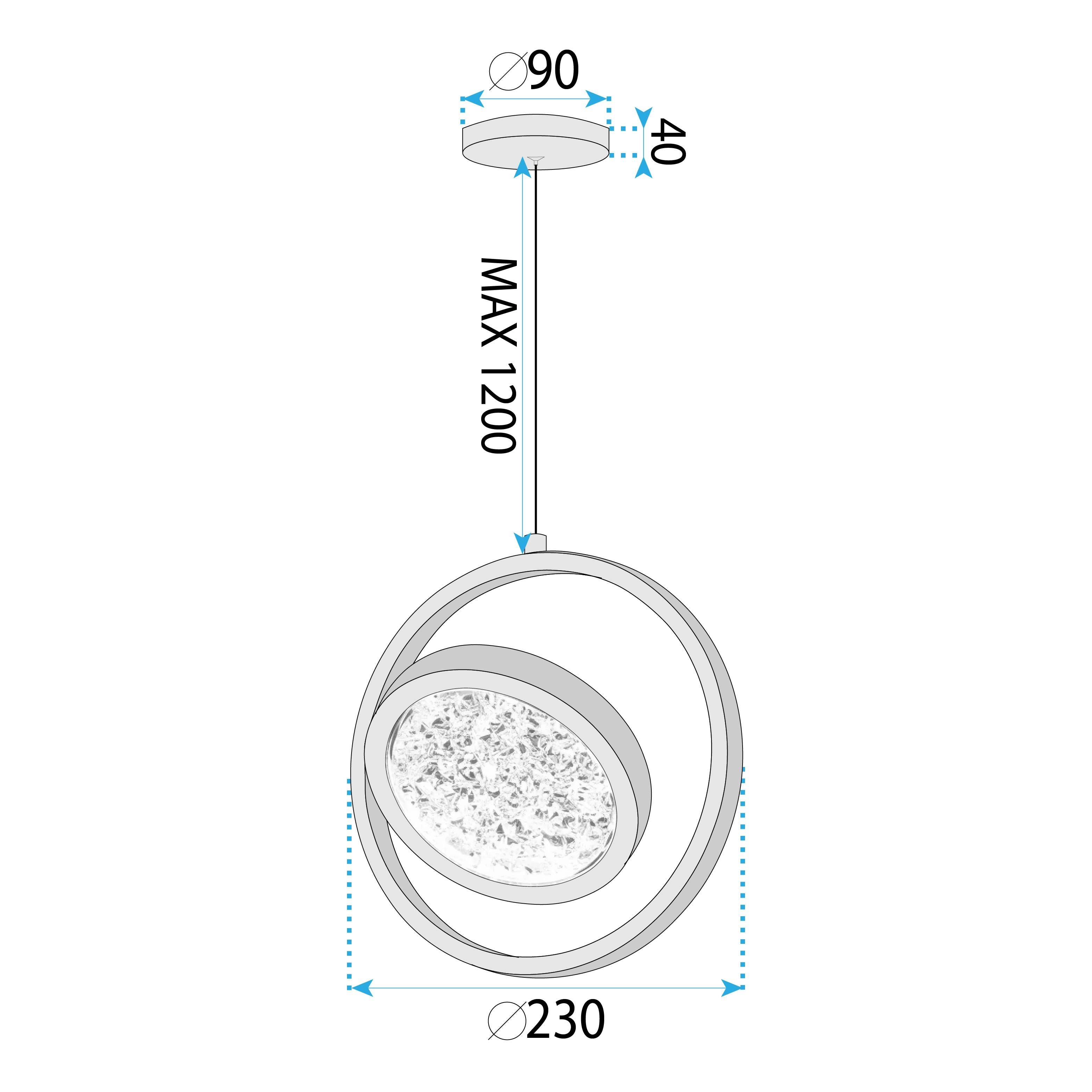 Lampadario A Sospensione In Cristallo Lhj106-1cp Light Rose Gold