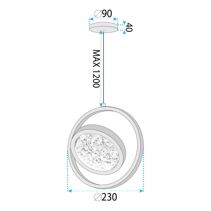 Lampadario A Sospensione In Cristallo Lhj106-1cp Light Rose Gold