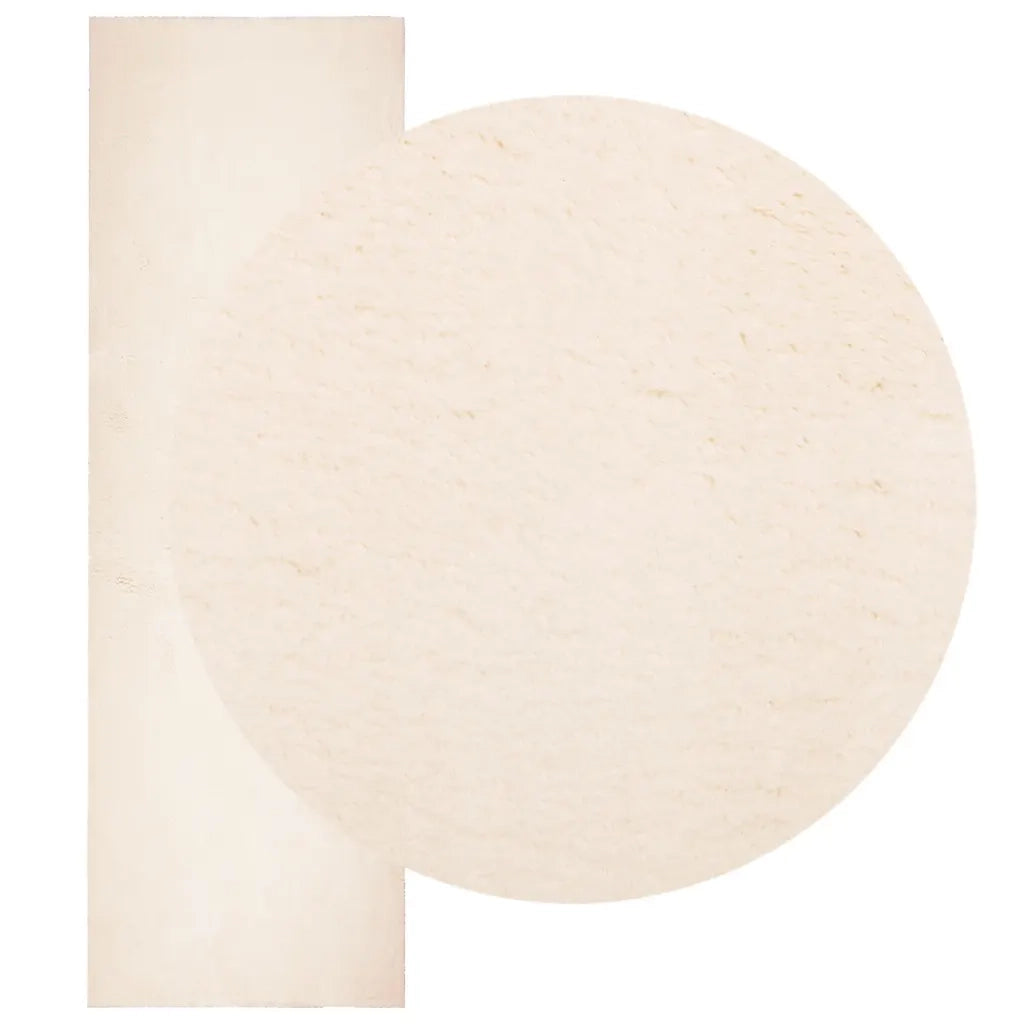 Tappeto a Pelo Corto HUARTE Morbido e Lavabile Beige 80x250 cm 375016