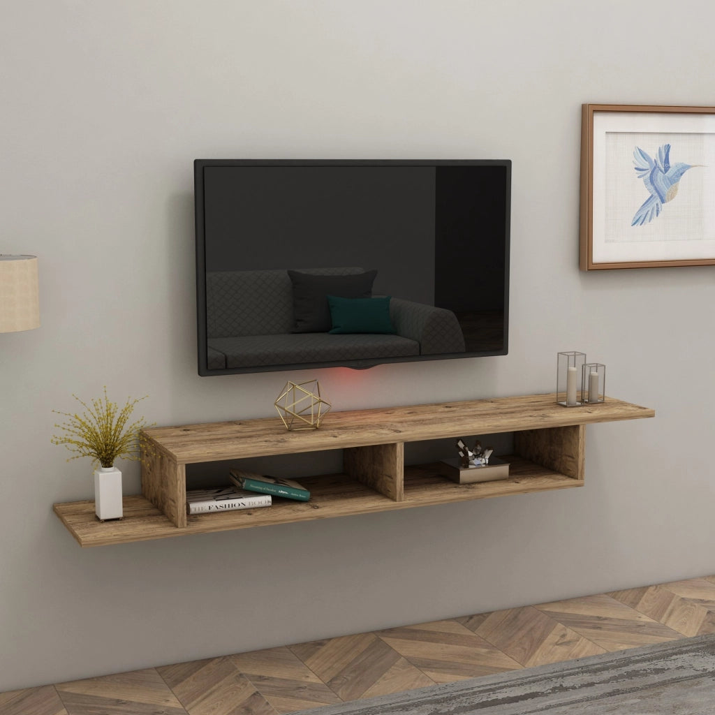 Ivrea, Mobile Porta tv 2 Vani, 120x30x18h cm Marrone Rovere
