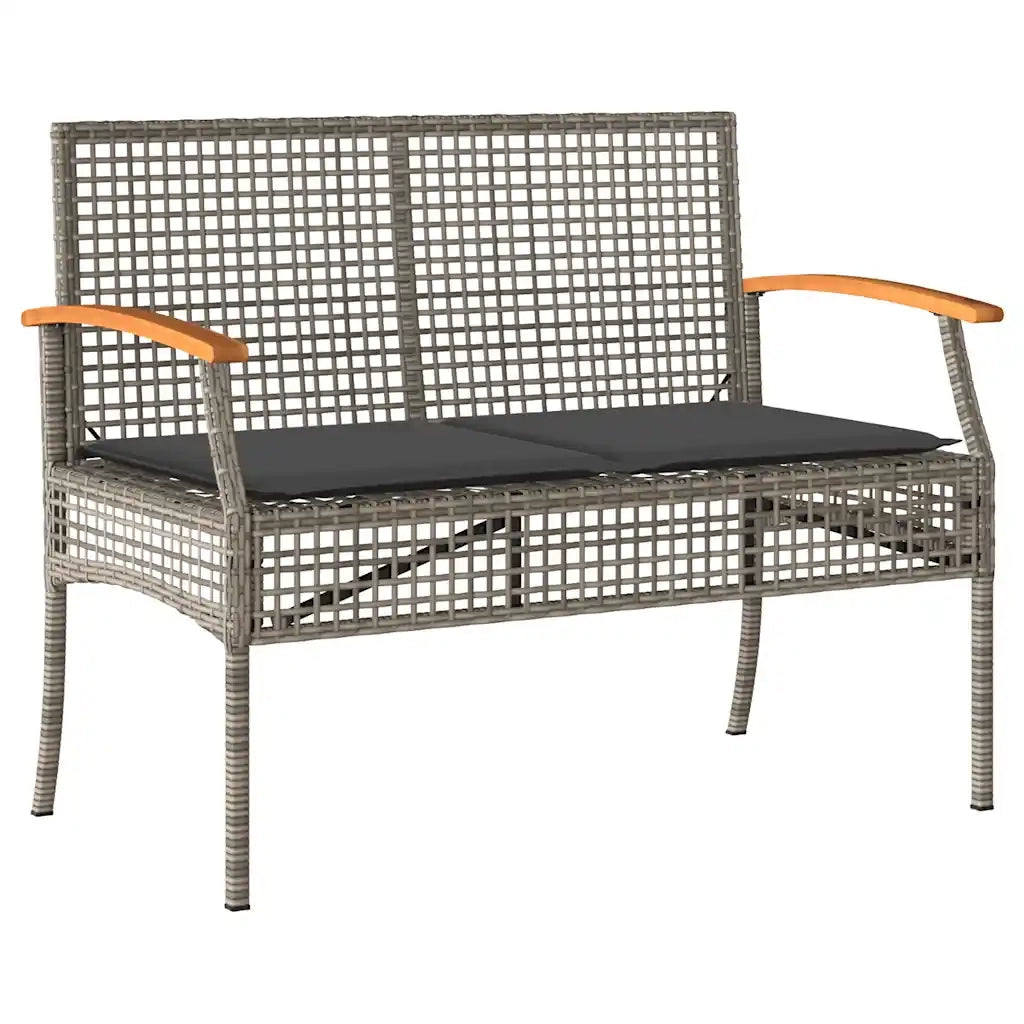 Set Divani da Giardino 4 pz con Cuscini in Polyrattan Grigio 366267