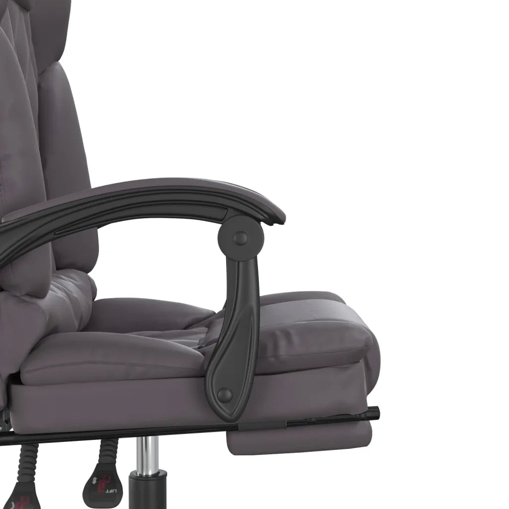 Poltrona da Ufficio Massaggiante | Sedia Relax Reclinabile Grigio Similpelle