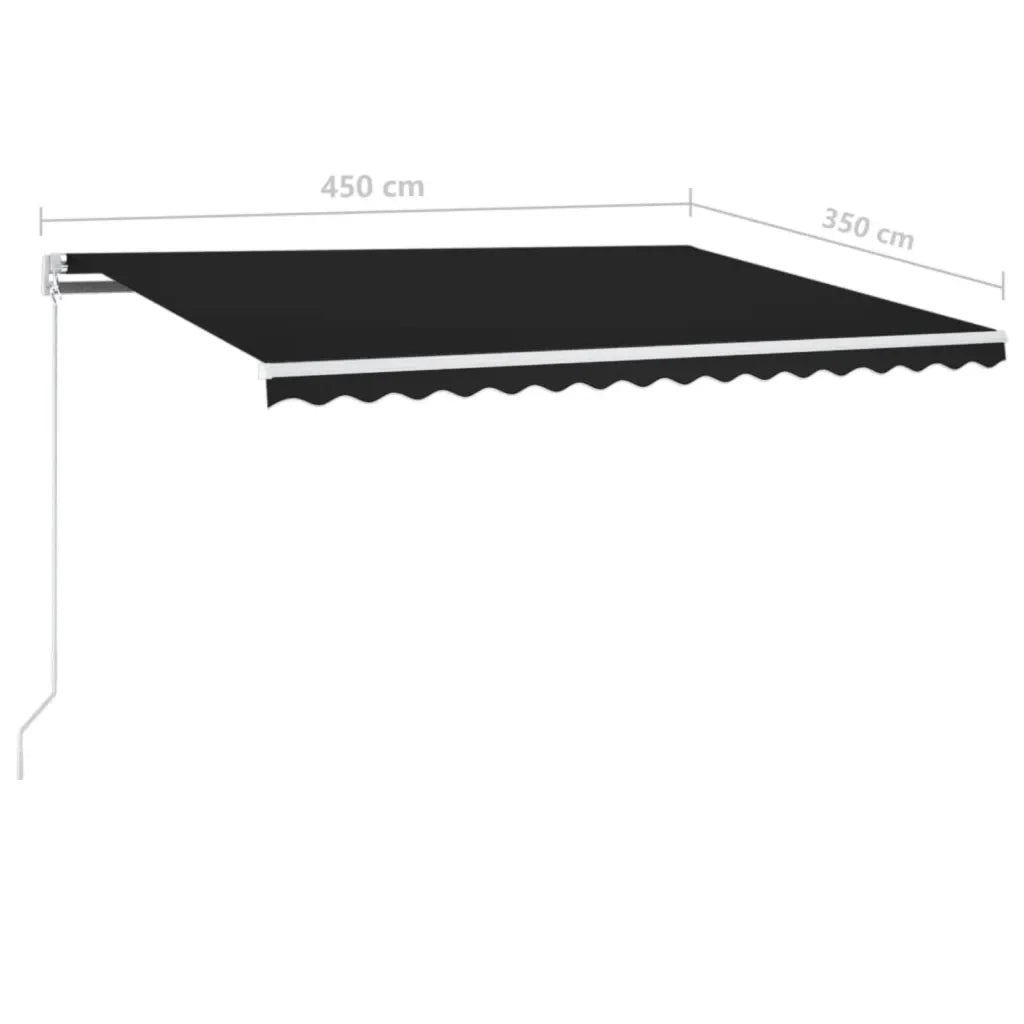 Tenda da Sole Retrattile Manuale LED 450x350 cm Antracite 3069004