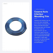 Moulding interno 10m - decorazione auto - PVC/ABS - antiscivolo - facile da installare - alta qualità - adesivo autoattacco