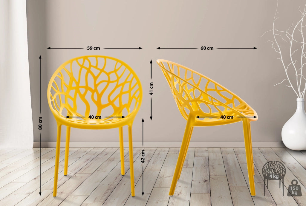 Set 4 sedie da giardino HOPE giallo