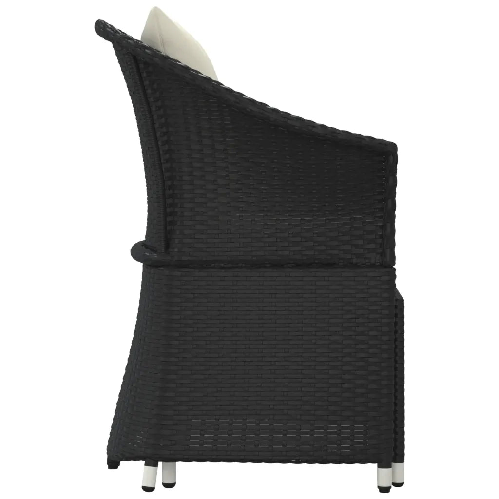 Set da Giardino 2 pz con Cuscini Nero in Polyrattan cod mxl 53677