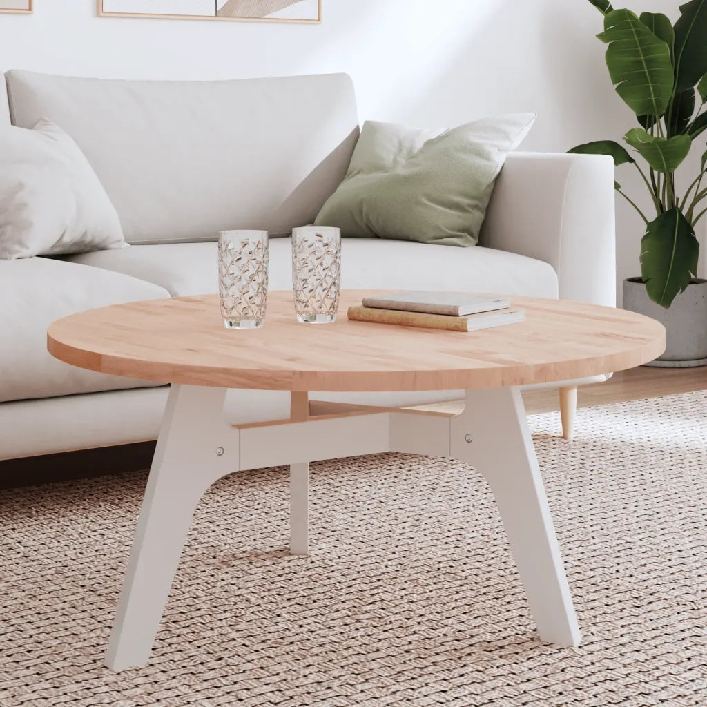 Piano per Tavolo Ø90x2,5 cm Rotondo in Legno Massello di Faggio 355919