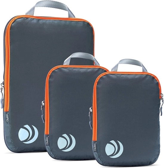 Set di Cubi di Impacchettamento Ultraleggeri Espandibili per Bagagli da Viaggio (Grigio 3 PCS)
