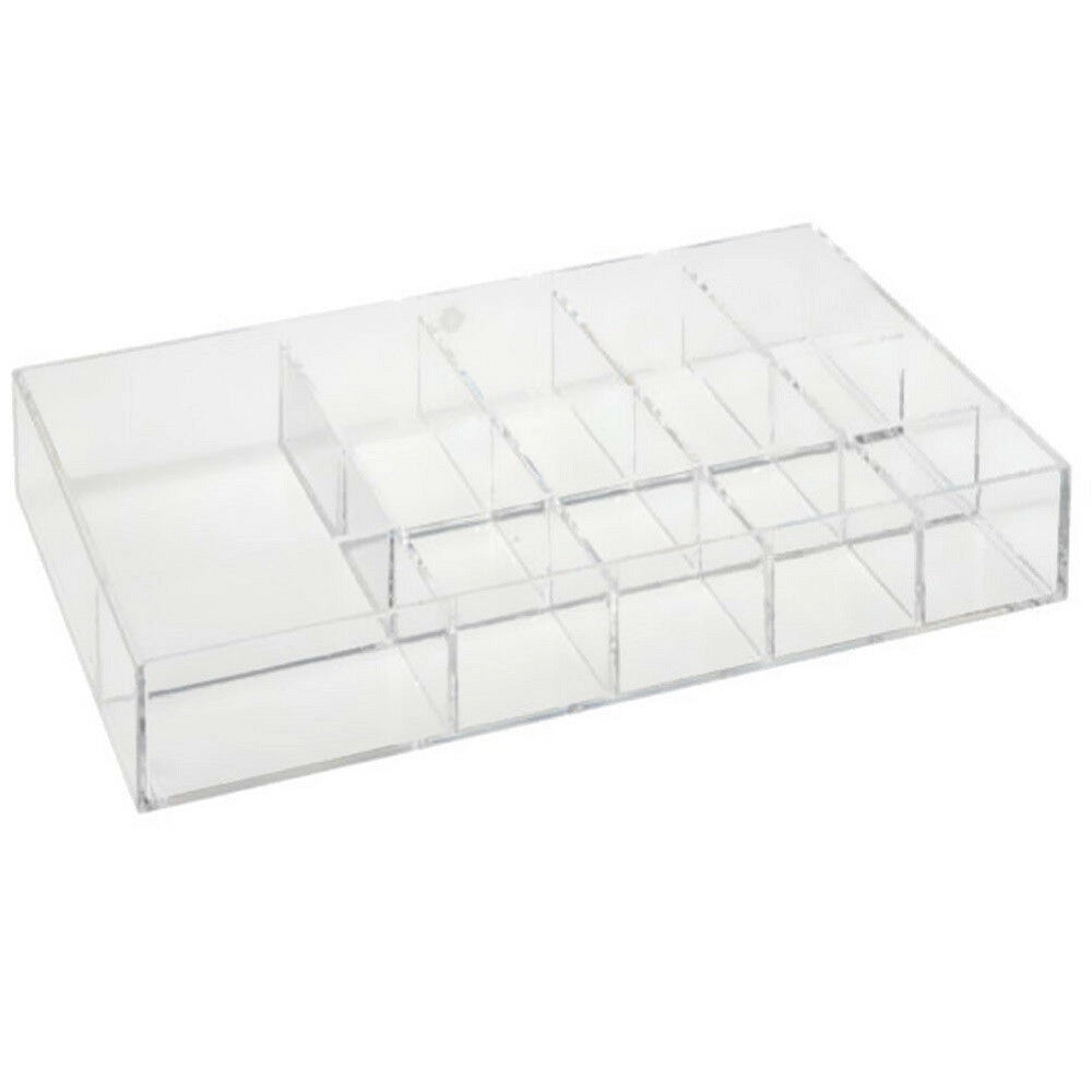 Trade Shop - Contenitore Organizer Portatrucco In Plastica 14 Scomparti Porta Trucchi Make Up -