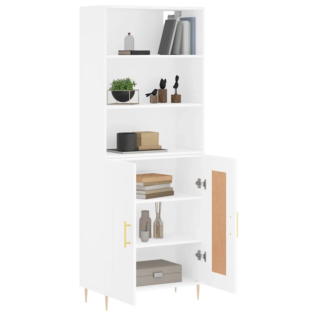 Credenza | Madia | Buffet da pranzo | Armadio da pranzo Bianca 69,5x34x180 cm in Legno Multistrato