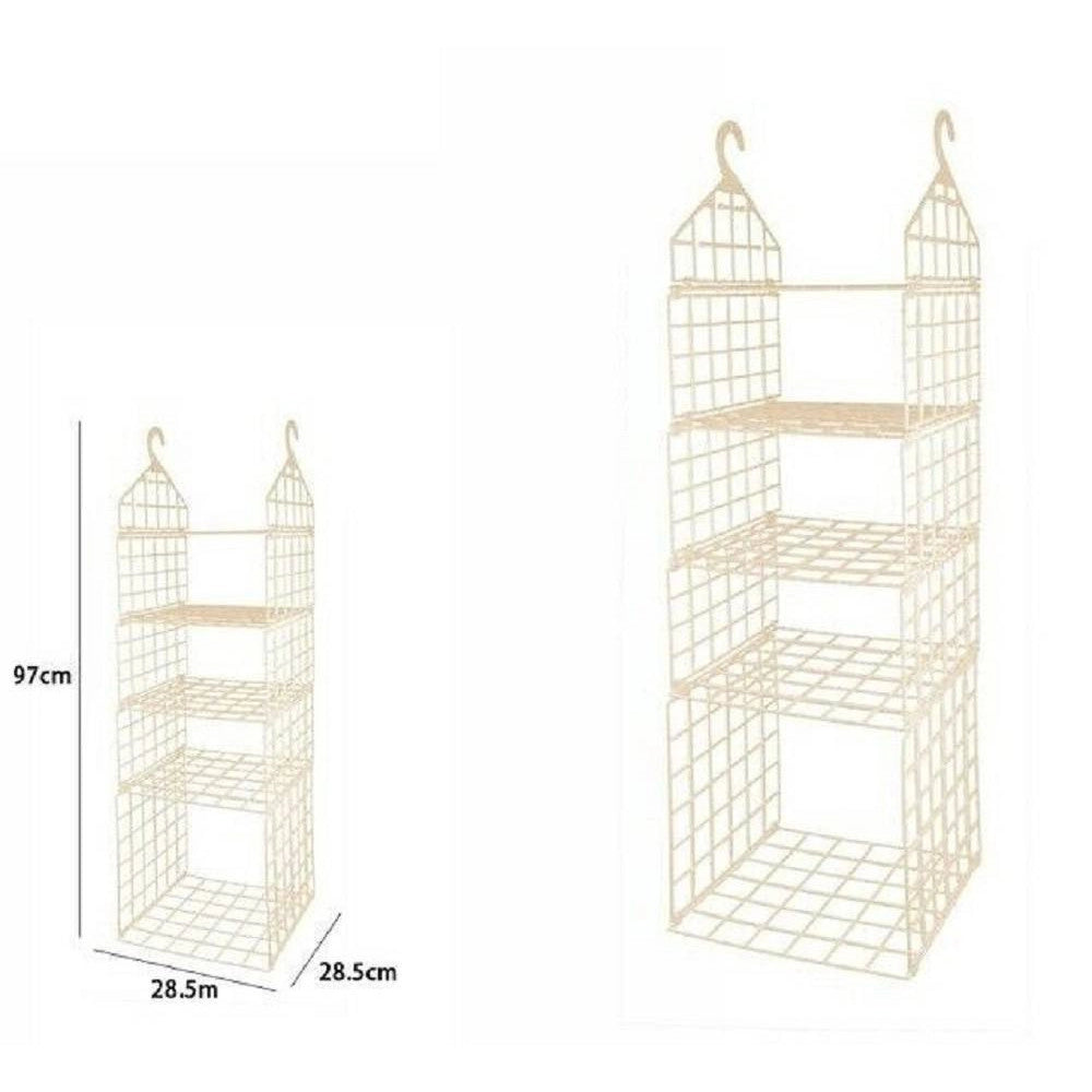 Trade Shop - Organizer Per Armadi 5 Ripiani Con Ganci Grucce Salvaspazio 97 X 29 X 29cm 70947 -