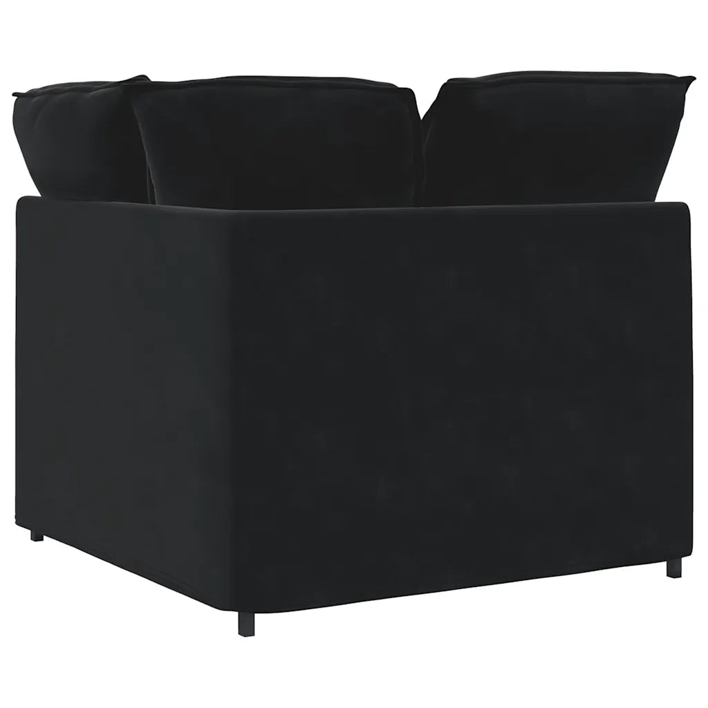 Modulo Angolare Divano Modulare con Cuscini Nero 100 cm CFW2942426
