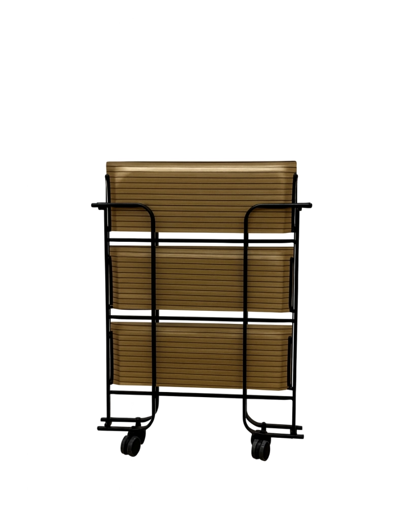 Carrello da cucina pieghevole nero con ruote BAUHAUS 3 ripiani