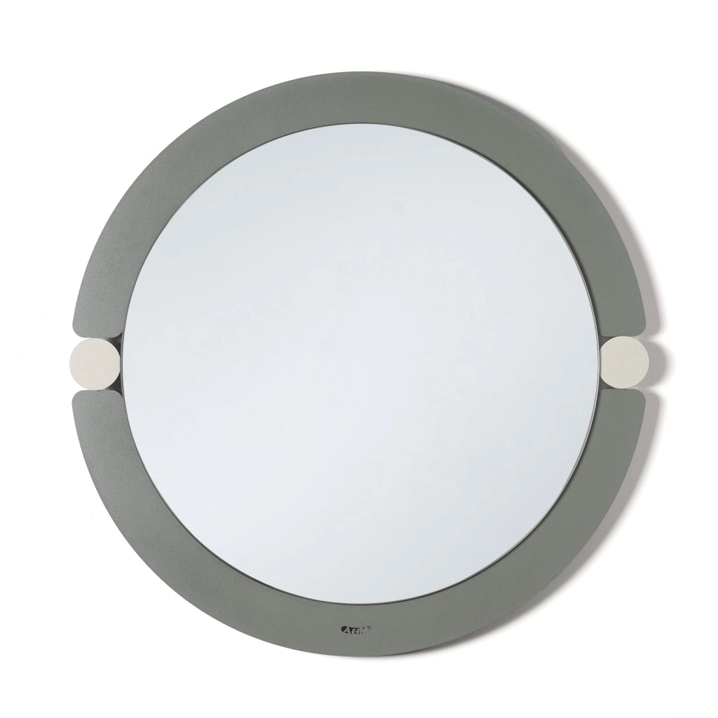 specchio moderno da parete alchimia tondo Nero/avorio in Ferro, vetro per lo specchio  67cm ( 55cm specchio)