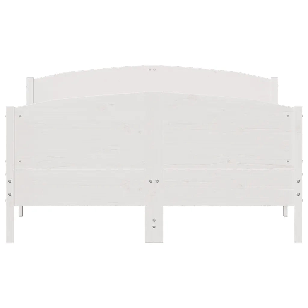 Giroletto senza Materasso Bianco 160x200 cm Legno Massello Pino 3216168