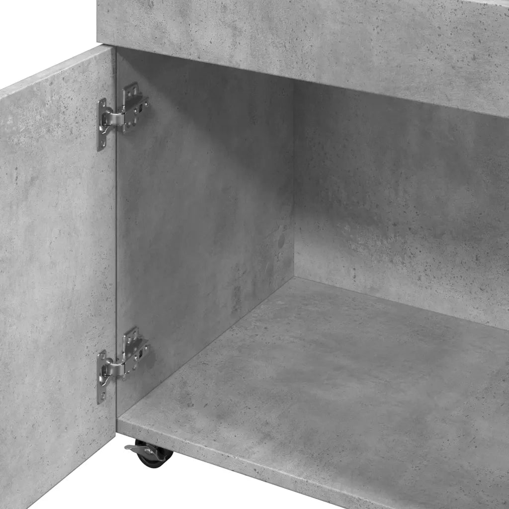 vidaXL Carrello Bar Grigio Cemento 50x41x89 cm in Legno Multistrato