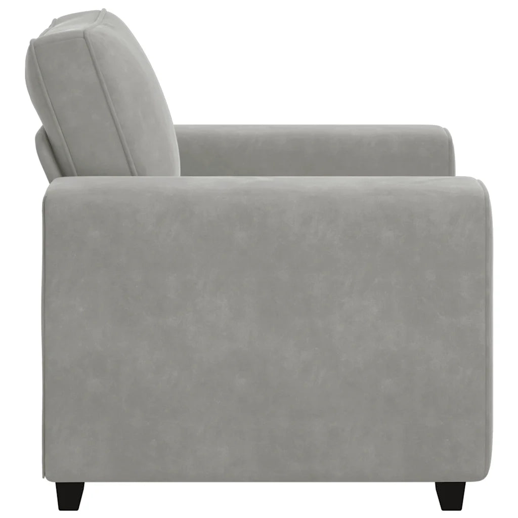 Divano Sedia-Poltrona-Sofa Relax Grigio Chiaro 60 cm Velluto 555572