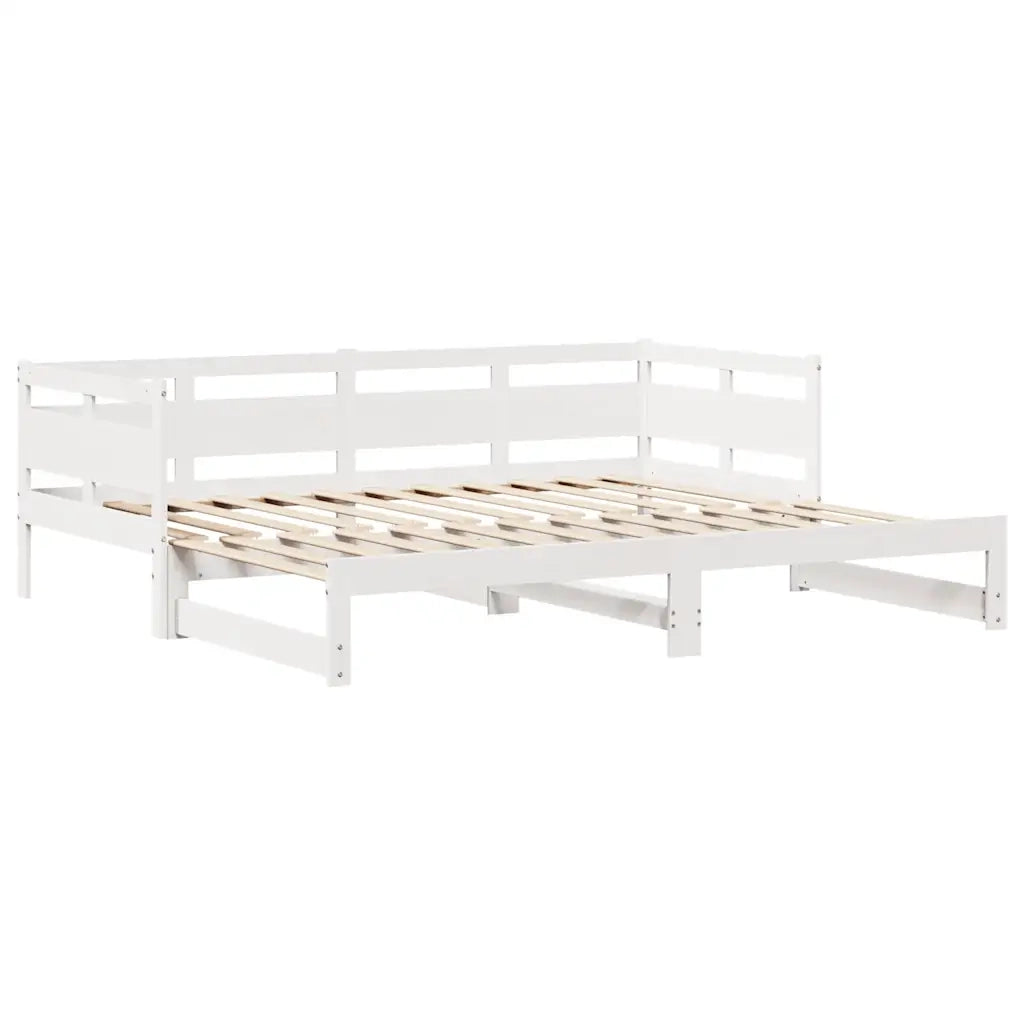 Letto Estraibile con Cassetti senza Materasso Bianco 90x190 cm