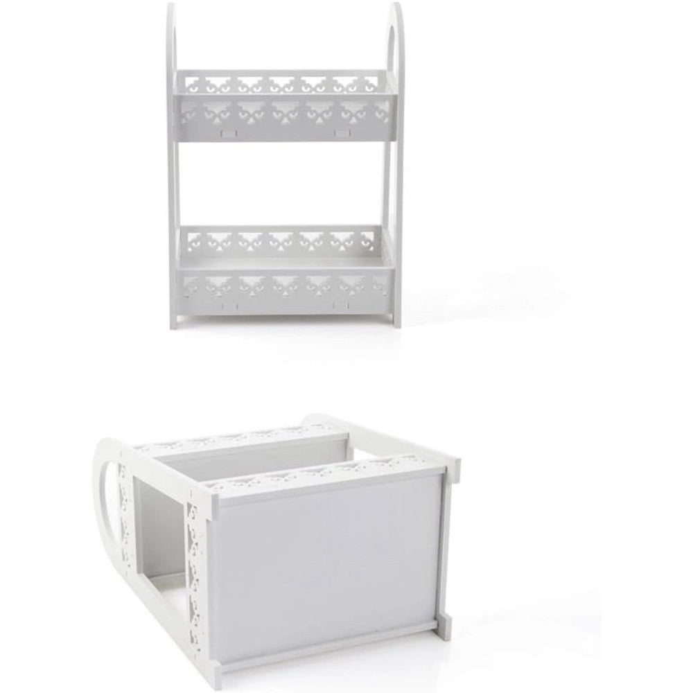 Trade Shop - Mensola Portaoggetti A Doppio Strato Per Cucina Bagno Ufficio Stile Europeo Da Scrivania -