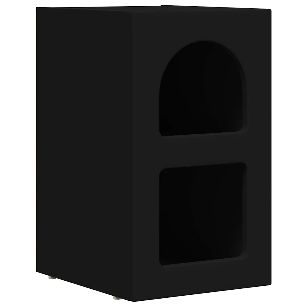Comodino-Tavolino da notte Nero 29.5 x 35 x 50 cm Legno multistrato