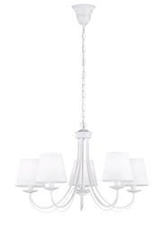 Lampadario da Interno  E14 in Metallo Bianco Opaco